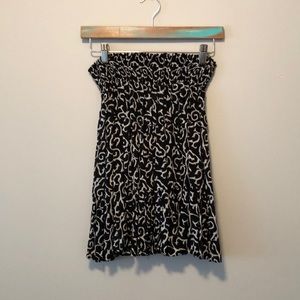Batik Bali B/W Banded Waist Boho Skirt S/M